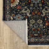 2' X 8' Blue And Ivory Oriental Power Loom Runner Rug With Fringe - Homeroots - Flyclothing LLC