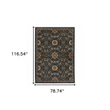 6' X 9' Blue Red Ivory And Gold Oriental Power Loom Stain Resistant Area Rug With Fringe - Homeroots - Flyclothing LLC