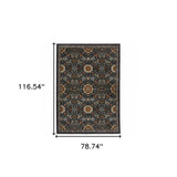 6' X 9' Blue Red Ivory And Gold Oriental Power Loom Stain Resistant Area Rug With Fringe - Homeroots - Flyclothing LLC