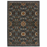 8' X 11' Blue Red Ivory And Gold Oriental Power Loom Stain Resistant Area Rug With Fringe - Homeroots - Flyclothing LLC