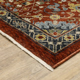 2' X 3' Red Blue Gold And Ivory Oriental Power Loom Stain Resistant Area Rug With Fringe - Homeroots - Flyclothing LLC