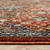 2' X 3' Red Blue Gold And Ivory Oriental Power Loom Stain Resistant Area Rug With Fringe - Homeroots - Flyclothing LLC