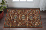 3' X 5' Red Blue Gold And Ivory Oriental Power Loom Stain Resistant Area Rug With Fringe - Homeroots - Flyclothing LLC