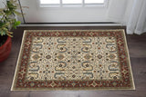 3' X 5' Ivory Red Green Grey Blue And Navy Oriental Power Loom Stain Resistant Area Rug With Fringe - Homeroots - Flyclothing LLC