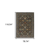 6' X 9' Blue Red Beige Orange Green And Rust Oriental Power Loom Stain Resistant Area Rug With Fringe - Homeroots - Flyclothing LLC