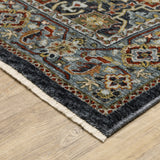 10' X 13' Blue Red Beige Orange Green And Rust Oriental Power Loom Stain Resistant Area Rug With Fringe - Homeroots