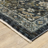 8' Blue and Ivory Oriental Power Loom Runner Rug - Homeroots - Flyclothing LLC