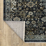 8' Blue and Ivory Oriental Power Loom Runner Rug - Homeroots - Flyclothing LLC
