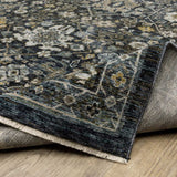 8' Blue and Ivory Oriental Power Loom Runner Rug - Homeroots - Flyclothing LLC