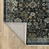 2' X 3' Blue Ivory Grey Gold Green And Brown Oriental Power Loom Stain Resistant Area Rug With Fringe - Homeroots - Flyclothing LLC