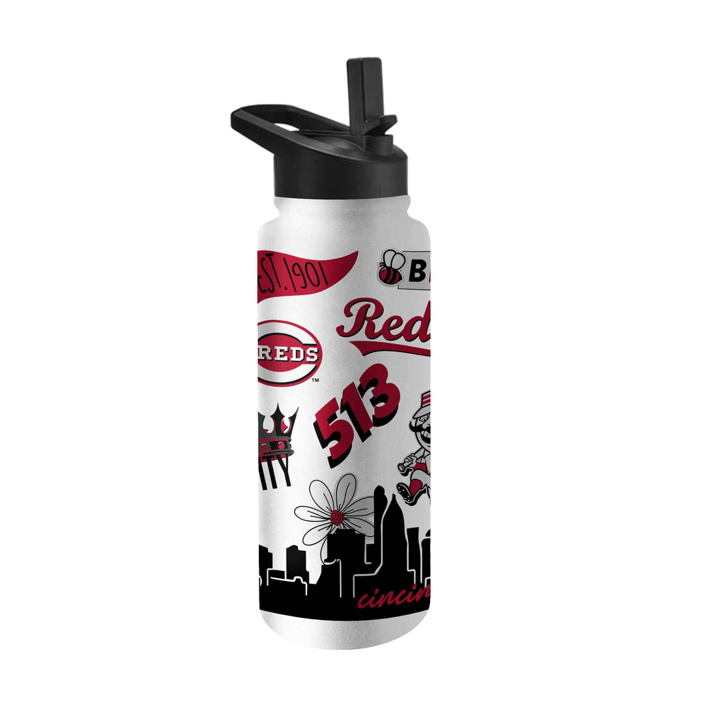Cincinnati Reds 34oz Native Quencher Bottle - Logo Brands - Flyclothing LLC