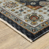 10' X 13' Blue Red Beige Yellow Grey Rust And Gold Oriental Power Loom Stain Resistant Area Rug With Fringe - Homeroots - Flyclothing LLC
