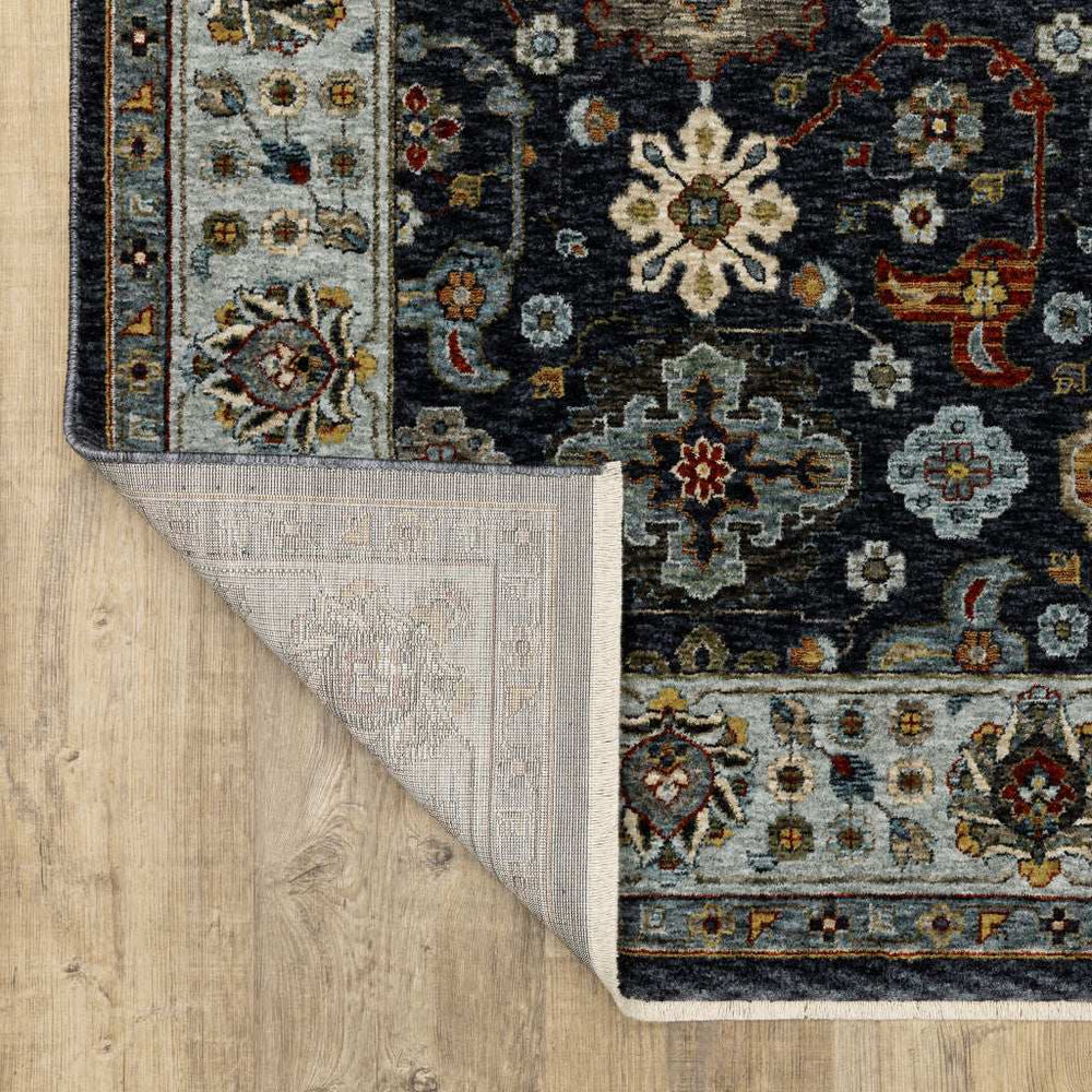 10' X 13' Blue Red Beige Yellow Grey Rust And Gold Oriental Power Loom Stain Resistant Area Rug With Fringe - Homeroots - Flyclothing LLC