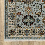 6' X 9' Blue Beige Grey Green Yellow And Rust Oriental Power Loom Stain Resistant Area Rug With Fringe - Homeroots - Flyclothing LLC
