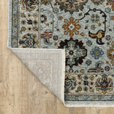 8' X 11' Blue Beige Grey Green Yellow And Rust Oriental Power Loom Stain Resistant Area Rug With Fringe - Homeroots - Flyclothing LLC