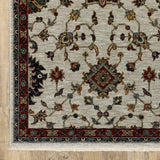 2' X 8' Beige Rust Red Blue Gold And Grey Oriental Power Loom Stain Resistant Runner Rug With Fringe - Homeroots - Flyclothing LLC