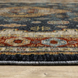 2' X 3' Blue Rust Red Beige Orange Gold And Tan Oriental Power Loom Stain Resistant Area Rug With Fringe - Homeroots