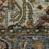 2' X 3' Blue Taupe Grey Green Rust Tan Beige And Gold Oriental Power Loom Stain Resistant Area Rug With Fringe - Homeroots - Flyclothing LLC