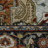 8' X 11' Blue Beige Grey Gold Green And Rust Red Oriental Power Loom Stain Resistant Area Rug With Fringe - Homeroots - Flyclothing LLC