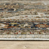 6' X 9' Ivory Beige Blue Orange Gold Green Grey And Rust Oriental Power Loom Stain Resistant Area Rug With Fringe - Homeroots - Flyclothing LLC