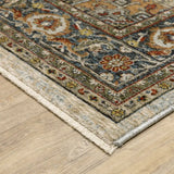 10' X 13' Ivory Beige Blue Orange Gold Green Grey And Rust Oriental Power Loom Stain Resistant Area Rug With Fringe - Homeroots - Flyclothing LLC