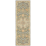 8' Blue and Orange Oriental Hand Tufted Runner Rug - Homeroots - Flyclothing LLC