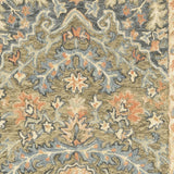 8' Blue and Orange Oriental Hand Tufted Runner Rug - Homeroots