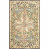 5' X 8' Blue Green Clay And Gold Oriental Tufted Handmade Stain Resistant Area Rug - Homeroots - Flyclothing LLC