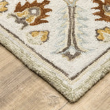10' X 13' Ivory Beige Gold And Muted Grey Oriental Tufted Handmade Stain Resistant Area Rug - Homeroots - Flyclothing LLC
