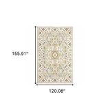 10' X 13' Ivory Beige Gold And Muted Grey Oriental Tufted Handmade Stain Resistant Area Rug - Homeroots - Flyclothing LLC