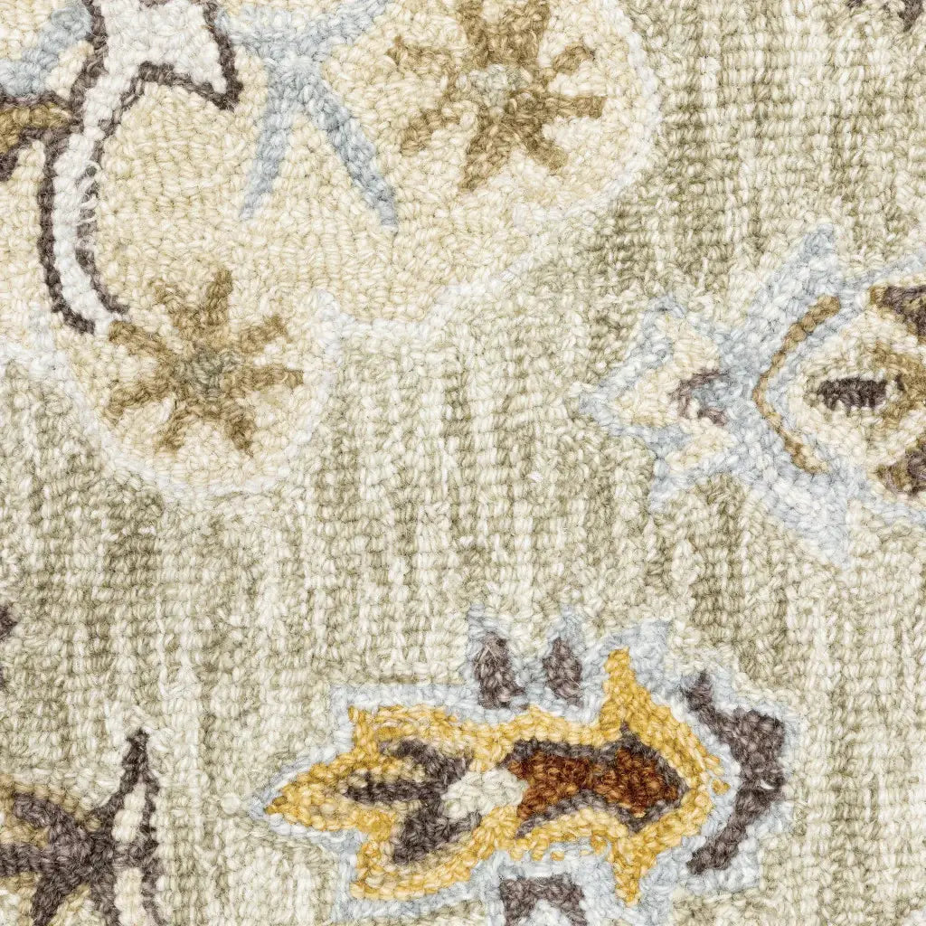 8' X 10' Ivory Beige Gold And Muted Grey Oriental Tufted Handmade Stain Resistant Area Rug - Homeroots - Flyclothing LLC