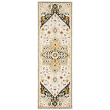 8' Ivory and Black Oriental Handmade Runner Rug - Homeroots - Flyclothing LLC