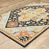 10' X 13' Navy Rust Blue Ivory And Gold Oriental Tufted Handmade Stain Resistant Area Rug