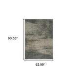 5' X 8' Gray Abstract Power Loom Area Rug - Homeroots - Flyclothing LLC