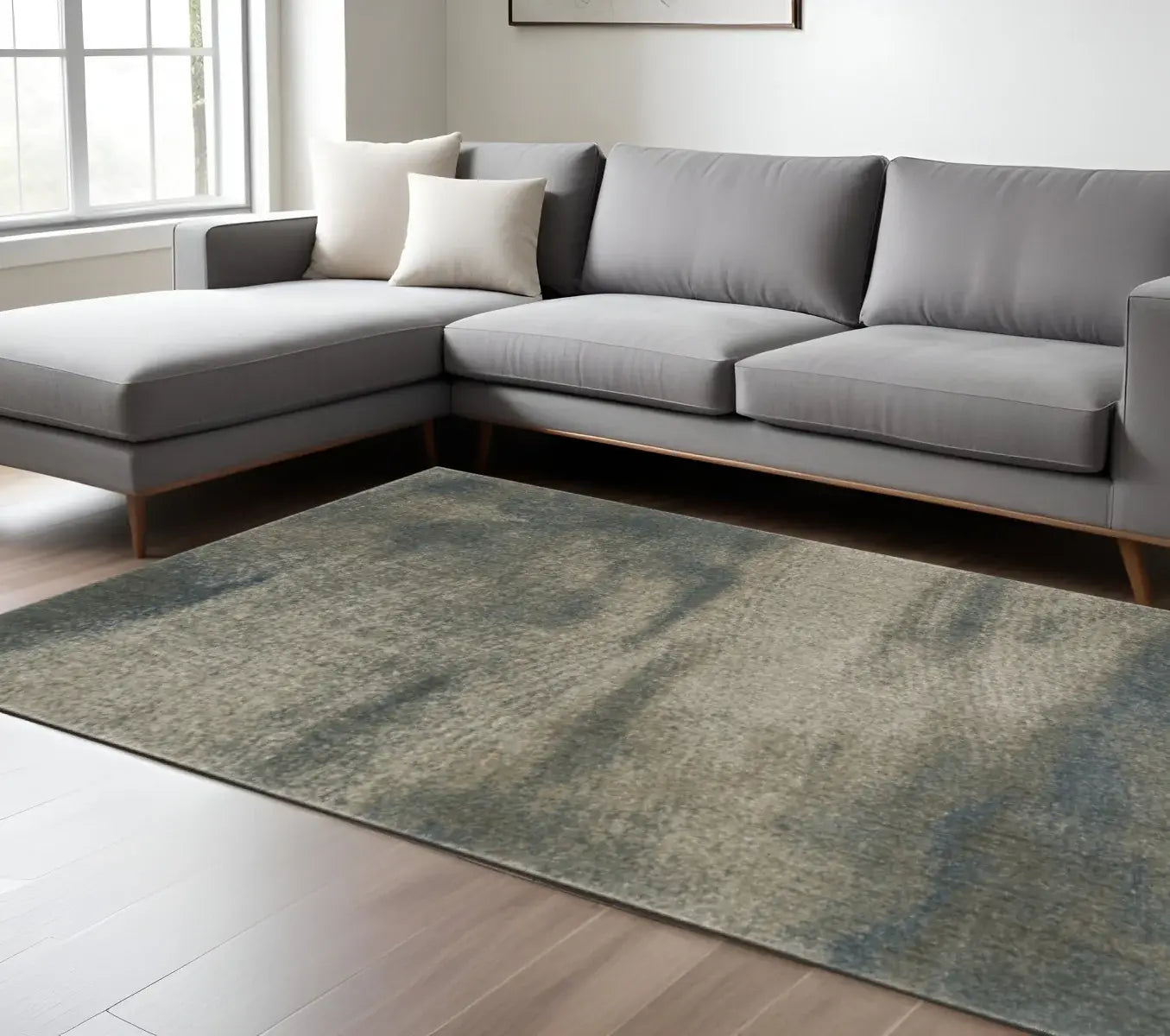 7' X 10' Gray Abstract Power Loom Area Rug - Homeroots - Flyclothing LLC