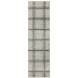 8' Runner Gray Geometric Power Loom Runner Rug - Homeroots - Flyclothing LLC