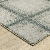 8' Runner Gray Geometric Power Loom Runner Rug - Homeroots - Flyclothing LLC