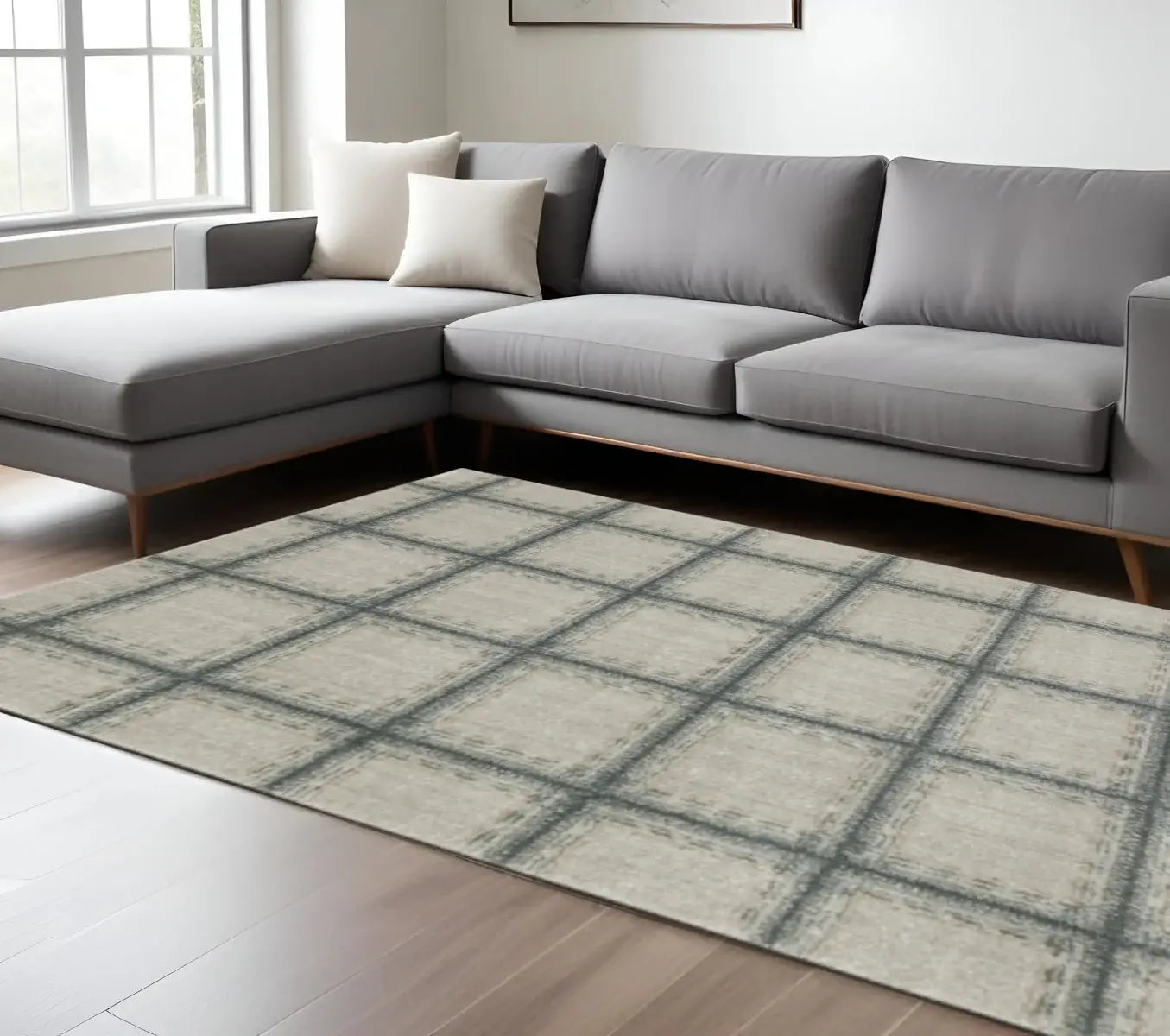 8' X 11' Gray Geometric Power Loom Area Rug - Homeroots - Flyclothing LLC