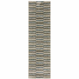 8' Runner Teal Blue Geometric Power Loom Runner Rug - Homeroots - Flyclothing LLC