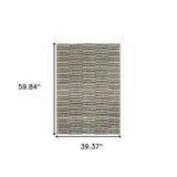 3' X 5' Teal Blue Geometric Power Loom Area Rug - Homeroots - Flyclothing LLC