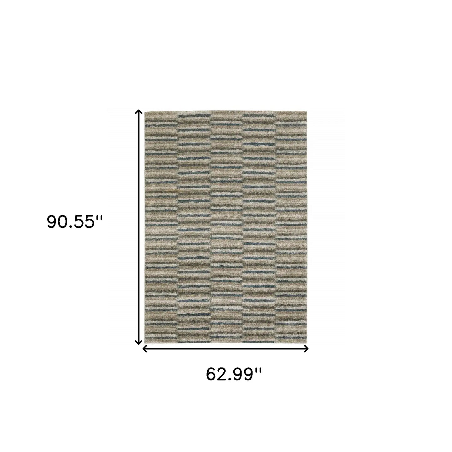5' X 8' Teal Blue Geometric Power Loom Area Rug - Homeroots - Flyclothing LLC