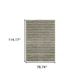 7' X 10' Teal Blue Geometric Power Loom Area Rug - Homeroots - Flyclothing LLC