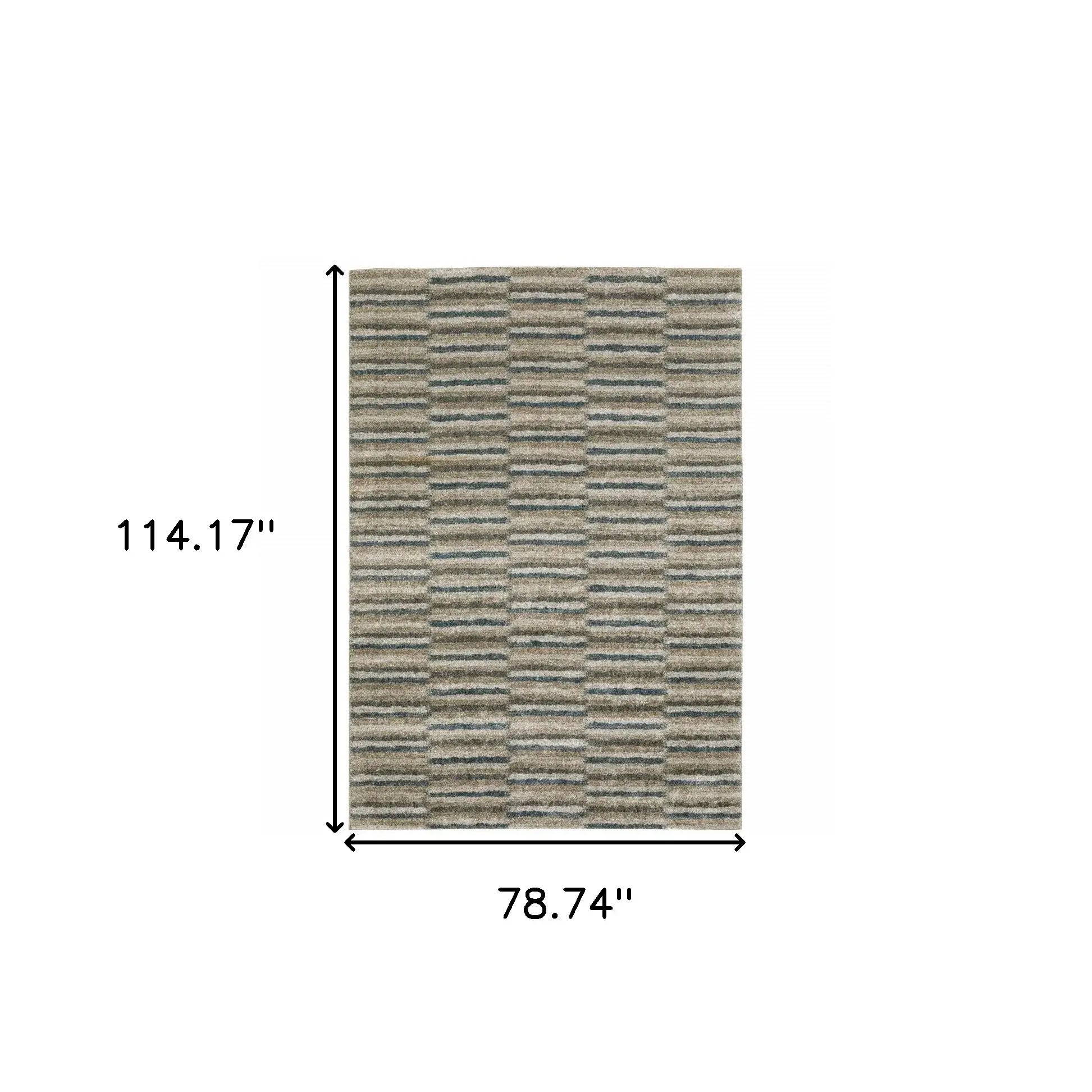 7' X 10' Teal Blue Geometric Power Loom Area Rug - Homeroots - Flyclothing LLC