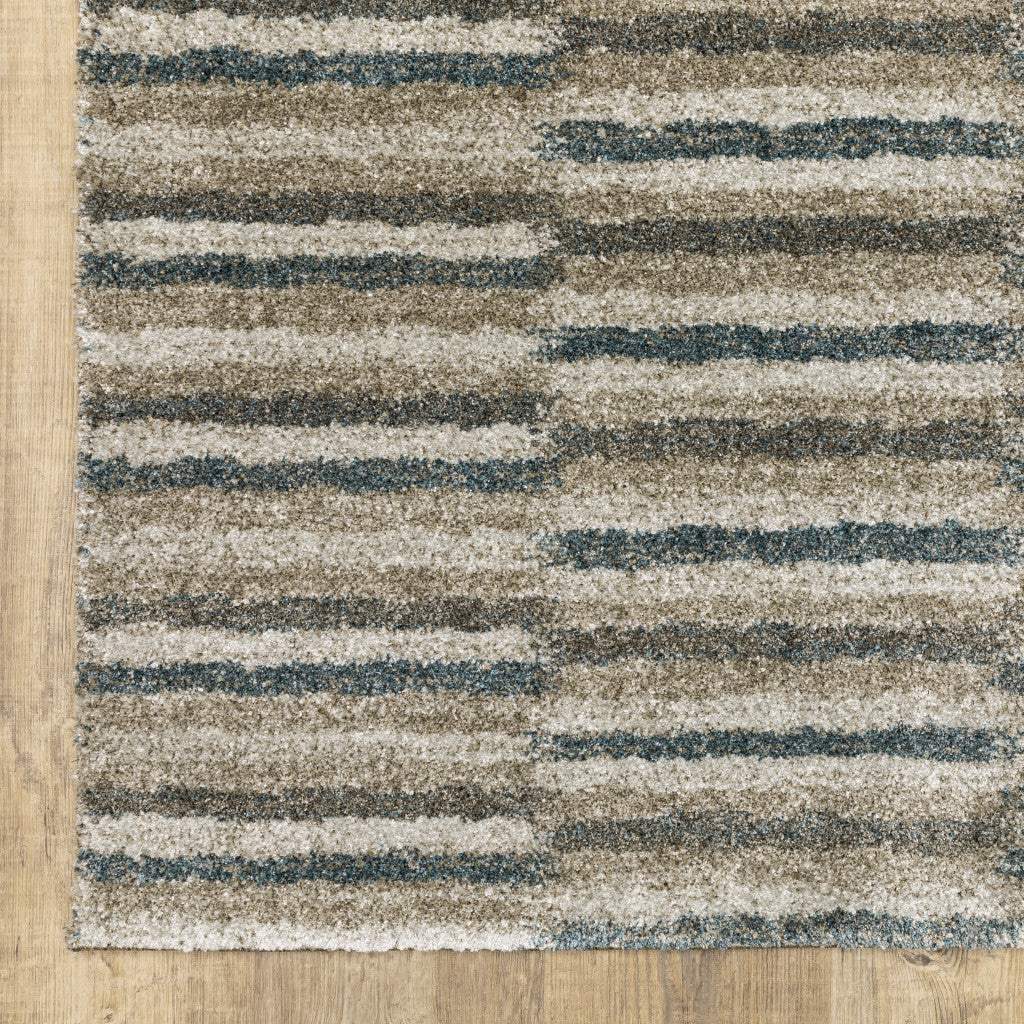 7' X 10' Teal Blue Geometric Power Loom Area Rug - Homeroots - Flyclothing LLC