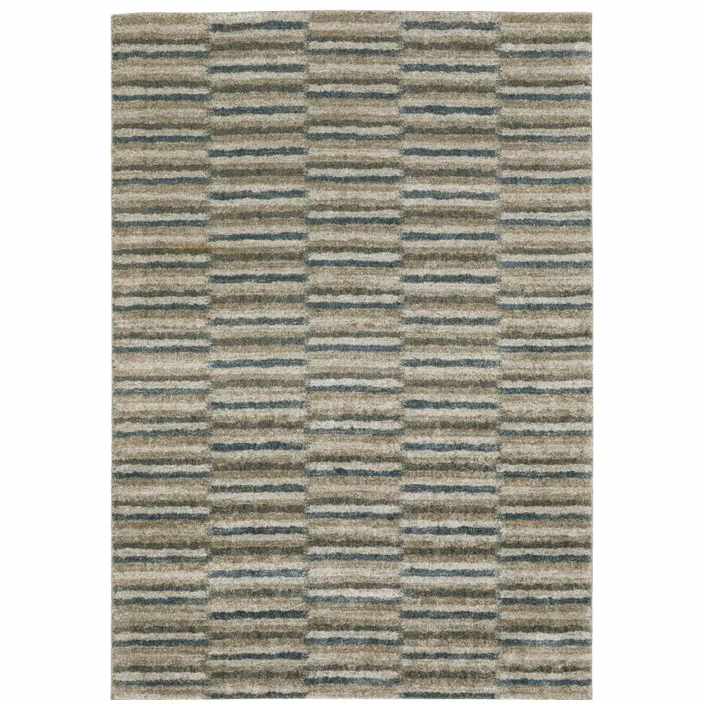 8' X 11' Teal Blue Geometric Power Loom Area Rug - Homeroots - Flyclothing LLC
