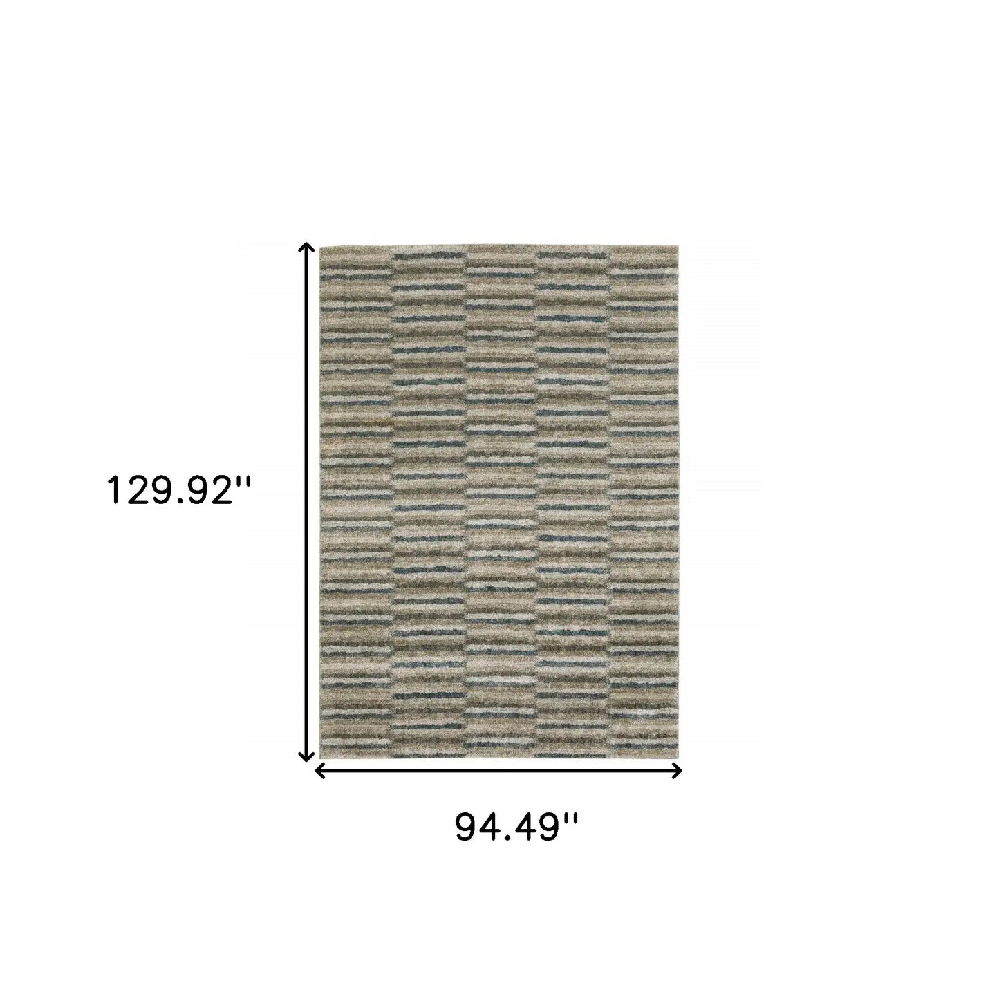 8' X 11' Teal Blue Geometric Power Loom Area Rug - Homeroots - Flyclothing LLC