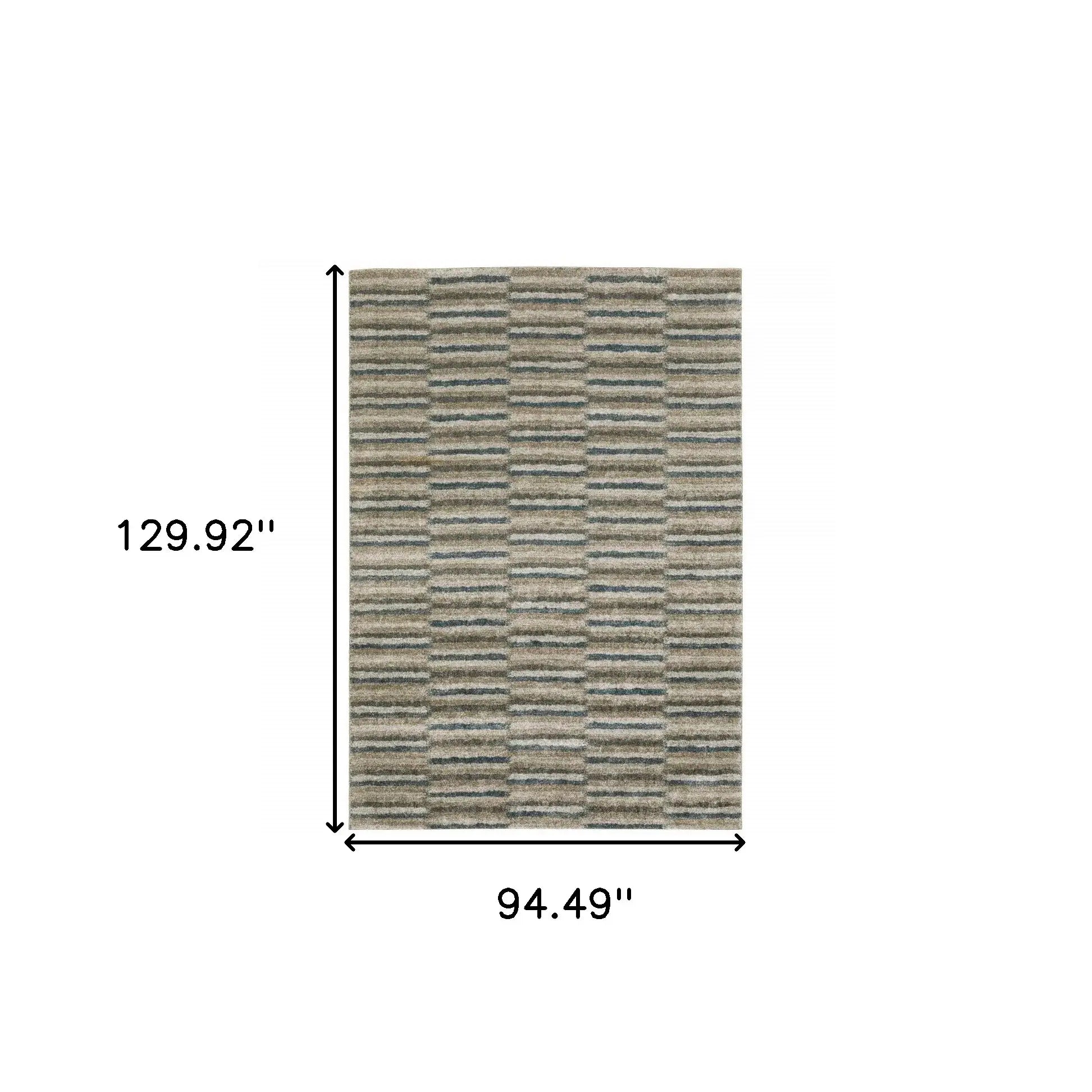 8' X 11' Teal Blue Geometric Power Loom Area Rug - Homeroots - Flyclothing LLC