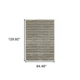 8' X 11' Teal Blue Geometric Power Loom Area Rug - Homeroots - Flyclothing LLC