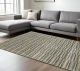 8' X 11' Teal Blue Geometric Power Loom Area Rug - Homeroots - Flyclothing LLC