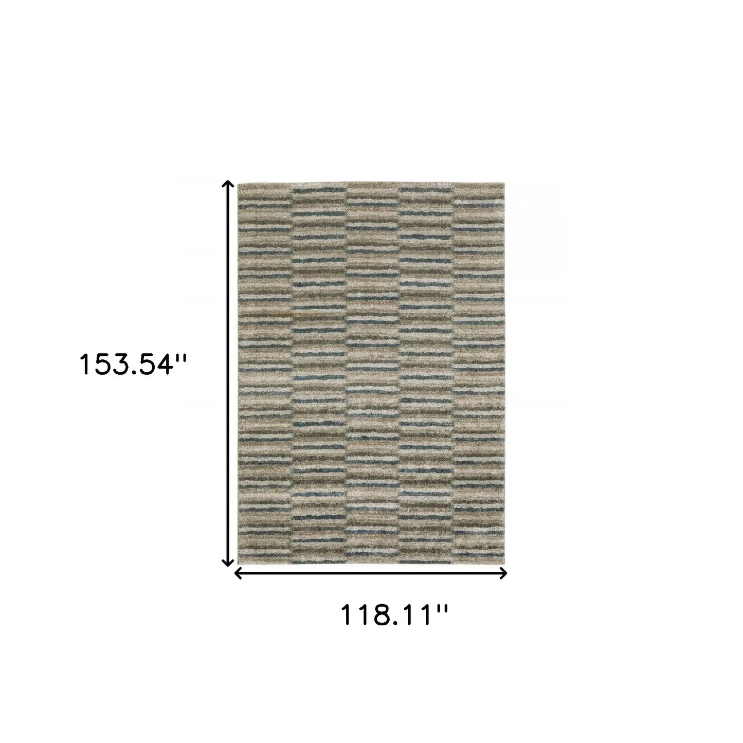 10' X 13' Teal Blue Geometric Power Loom Area Rug - Homeroots - Flyclothing LLC